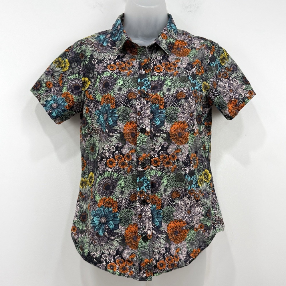 Wildfang The Essential Button Up Shirt XS Garden Multi Floral Short Sleeve